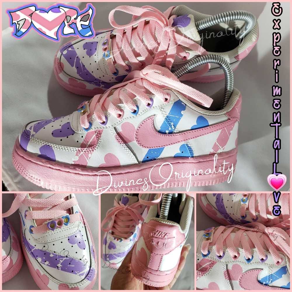 Custom Nike air force one "Hearts of Love."